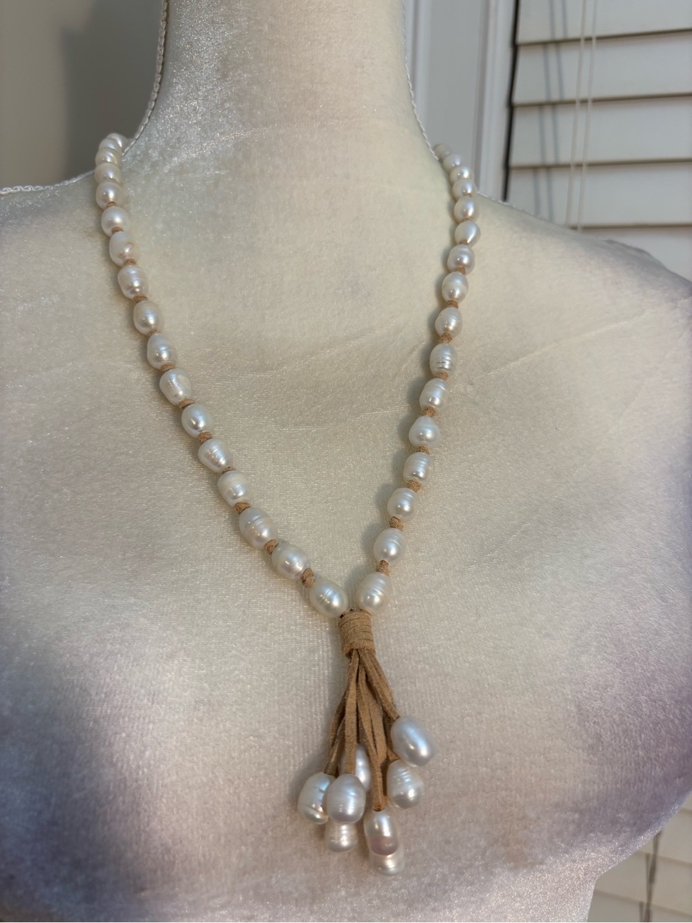 Odd Molly Freshwater Pearl & Suede Lariat Necklace